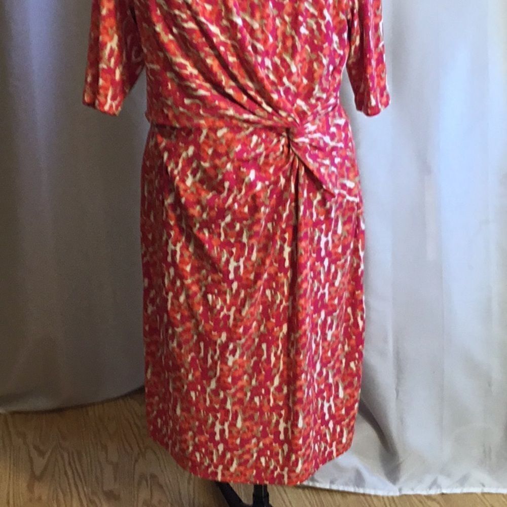 NWOT CHAUS XL dress with 3/4 length sleeves in vibrant colors - Picture 5 of 12
